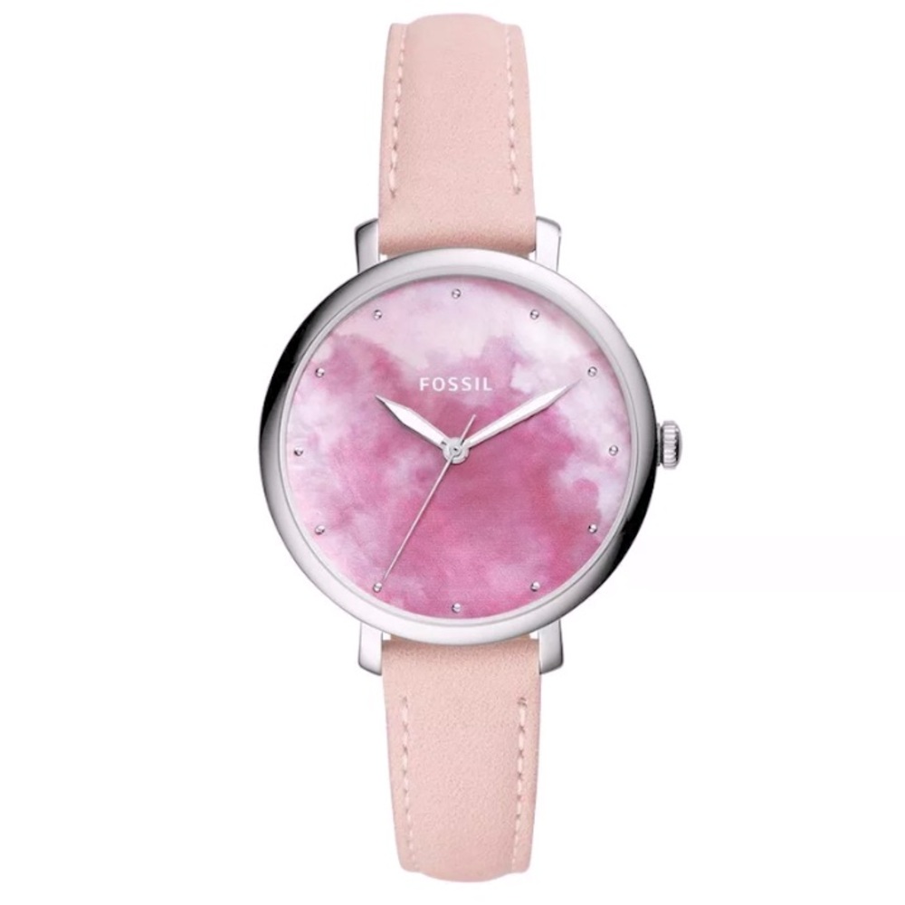 Fossil Jacqueline Three-Hand Pink w/ Blush Leather Strap‎ ES4385 Women’s Watch